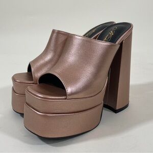 Y2K pink mata platform mega heels Shiny Pink